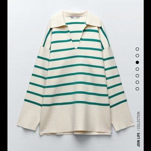 ZARA Oversized Striped Knit Sweater